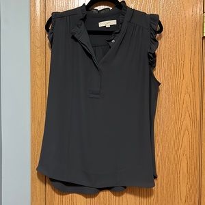 Charcoal grey sleeveless top, Loft brand, large